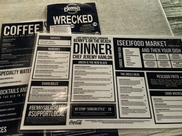 Benny's On The Beach menu photo