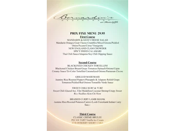 Bernardin's Restaurant At Ratcliffe menu photo