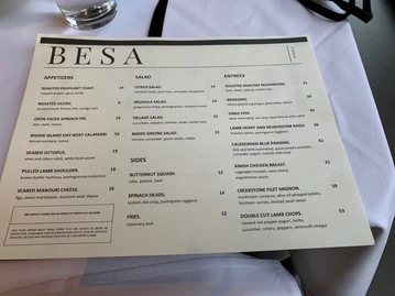 BESA menu photo