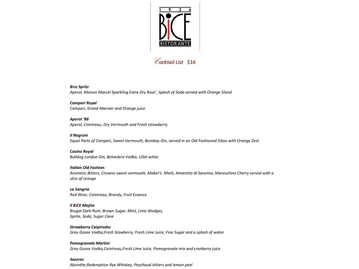 BiCE Ristorante Orlando menu photo