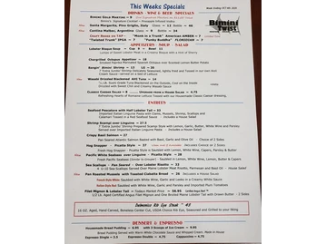 Bimini Twist menu photo