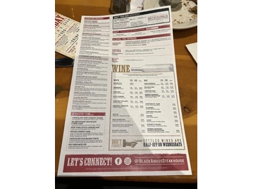 Black Angus Steakhouse menu photo
