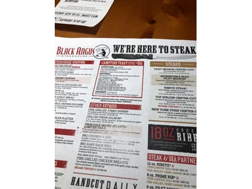 Black Angus Steakhouse menu photo