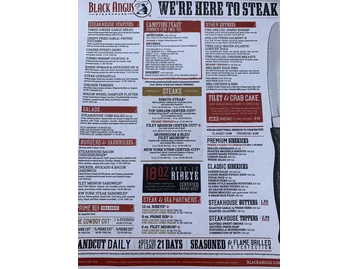 Black Angus Steakhouse menu photo
