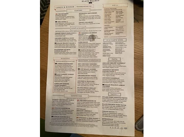 Black Walnut Cafe menu photo