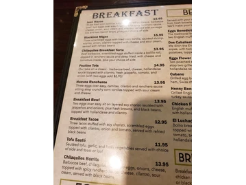 Blackbird Cafe Inc menu photo