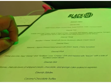 BLACKOUT Dining in the Dark menu photo