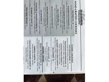 Blue Marlin menu photo