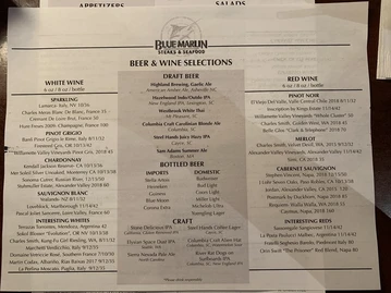 Blue Marlin menu photo