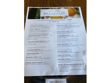 Blue Ridge menu photo