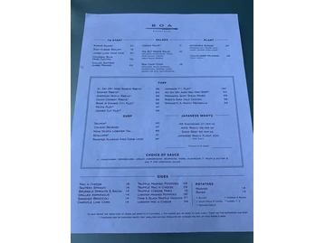 BOA Steakhouse menu photo