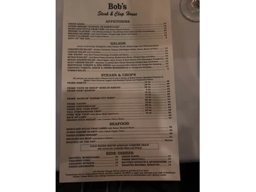 Bob's Steak & Chop House menu photo