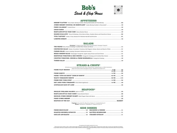 Bob's Steak & Chop House menu photo