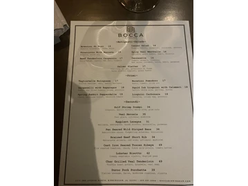 Bocca Ristorante menu photo