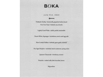 Boka menu photo