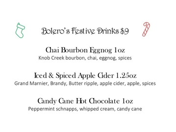 Bolero menu photo