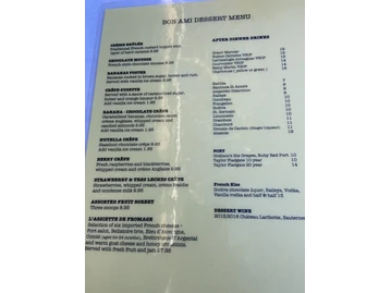 Bon Ami menu photo