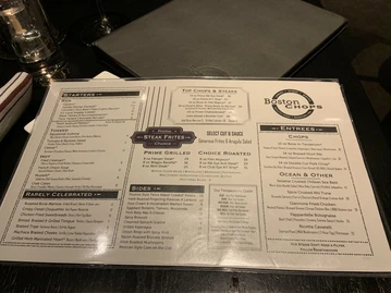 Boston Chops South End menu photo