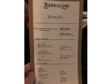 Branch Line menu photo