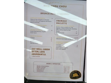 Brasserie Mon Chou Chou menu photo
