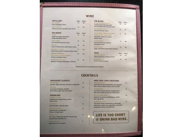 Brasserie Mon Chou Chou menu photo