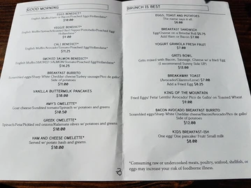 Breakaway Cafe menu photo