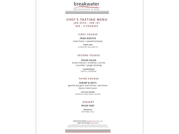 Breakwater Restaurant & Bar menu photo