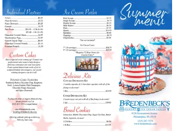 Bredenbeck's Bakery & Ice Cream Parlor menu photo