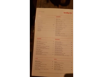 Bridgette Bar menu photo