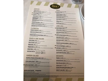 Brio Italian Grille menu photo
