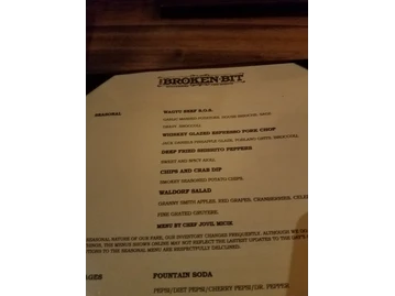 Broken Bit Steakhouse menu photo