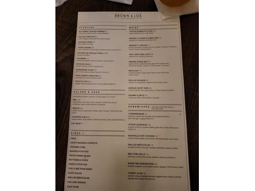 Brown & Loe menu photo