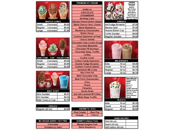 Bruster's Real Ice Cream menu photo