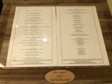 Bull & Bear menu photo