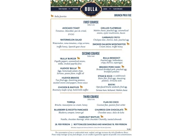 Bulla Gastrobar menu photo