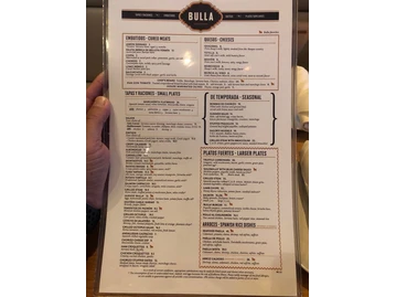 Bulla Gastrobar menu photo