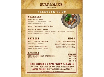 Burt & Max's menu photo