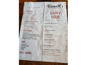 Burwell's Stone Fire Grill - Prime Steak & Fresh Seafood menu photo