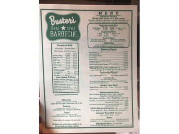 Buster's Texas Style Barbecue menu photo