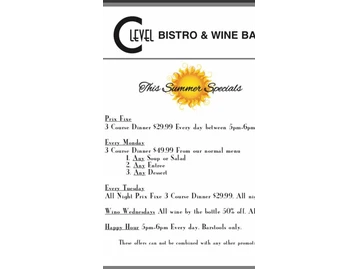 C Level Bistro & Wine Bar menu photo