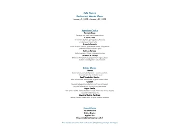 Cafe Nuovo menu photo