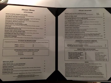 Cafe Pacific menu photo