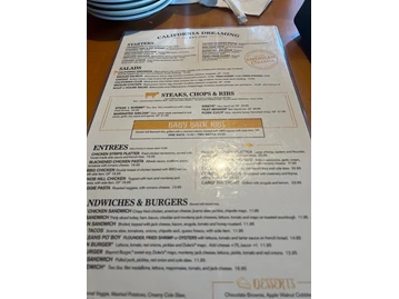 California Dreaming menu photo
