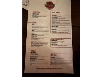 Camacho Garage menu photo