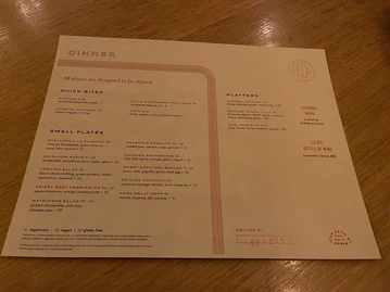 Canon | East Sacramento menu photo