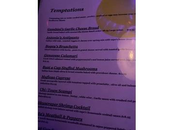 Capo's Restaurant and Speakeasy menu photo