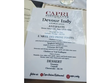 Capri Italian Restaurant menu photo