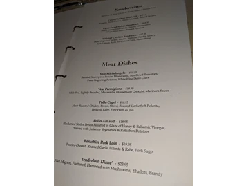 Capriccio menu photo