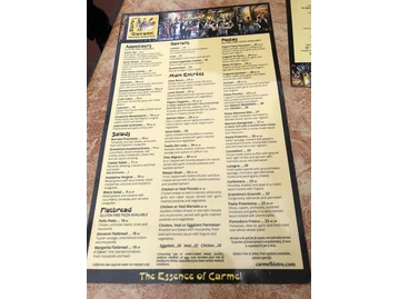 Carmel's Bistro Giovanni menu photo