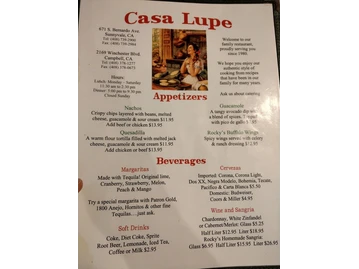 Casa Lupe menu photo